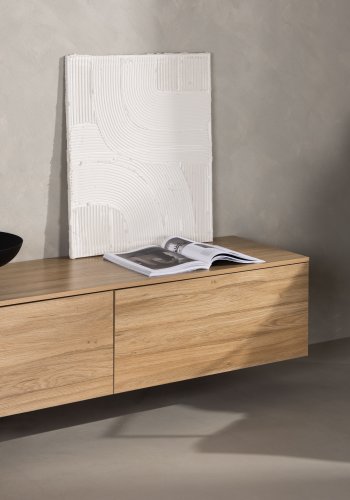 VENTURE DESIGN Frihamn Wandschrank, m. 2 Schubladen – natürliches MDF