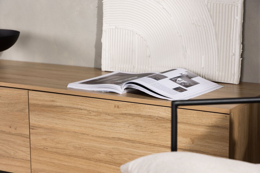 VENTURE DESIGN Frihamn Wandschrank, m. 2 Schubladen – natürliches MDF