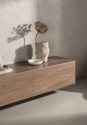 VENTURE DESIGN Frihamn veggskap, m. 2 skuffer - valntt MDF