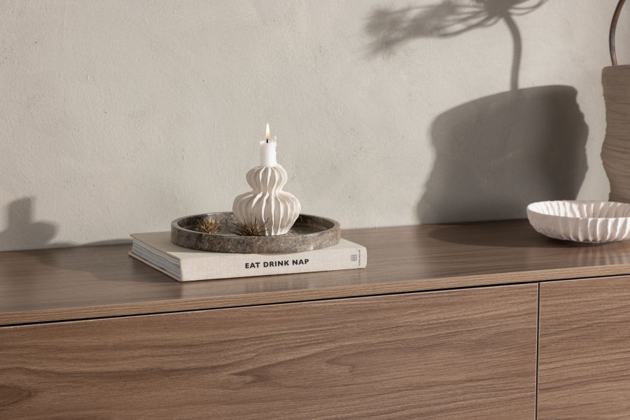 VENTURE DESIGN Frihamn veggskap, m. 2 skuffer - valntt MDF