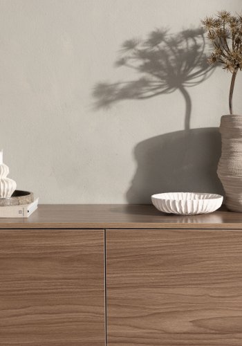 VENTURE DESIGN Frihamn veggskap, m. 2 skuffer - valntt MDF