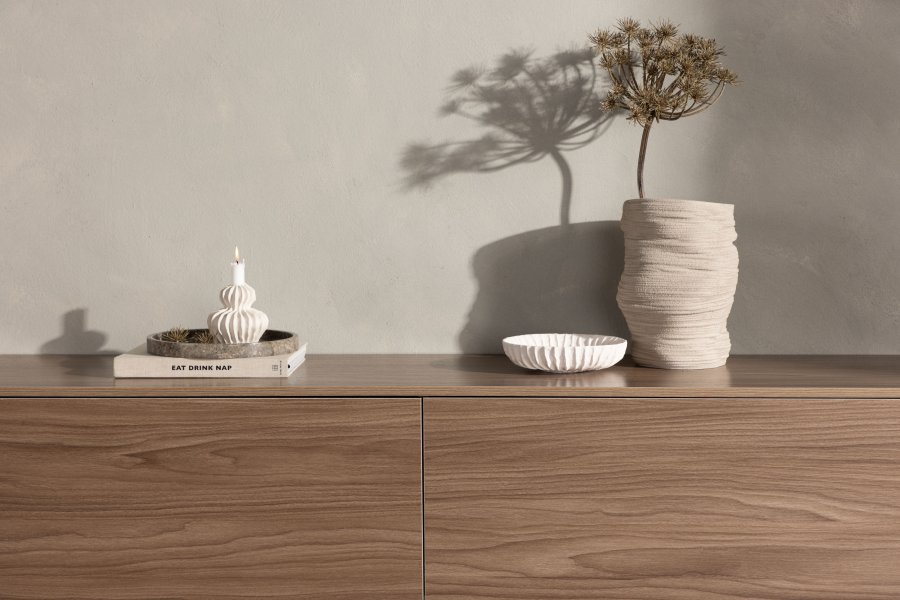 VENTURE DESIGN Frihamn veggskap, m. 2 skuffer - valntt MDF