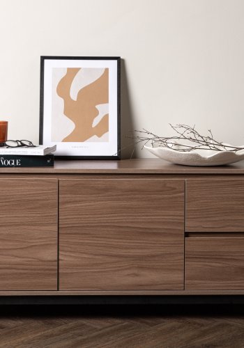 VENTURE DESIGN Corpus skjenk, m. 2 drer og 2 skuffer - valntt MDF