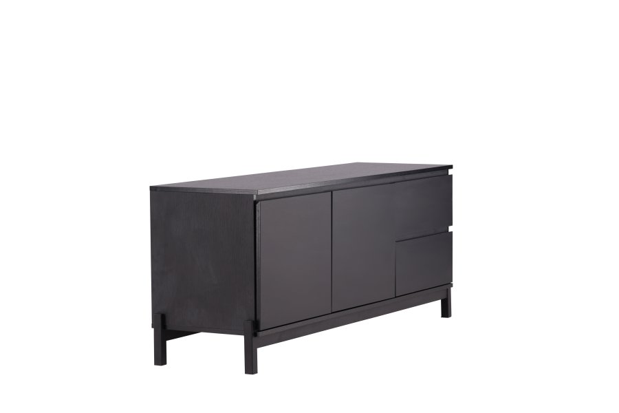 VENTURE DESIGN Corpus Sideboard, m. 2 Türen und 2 Schubladen – schwarzes MDF