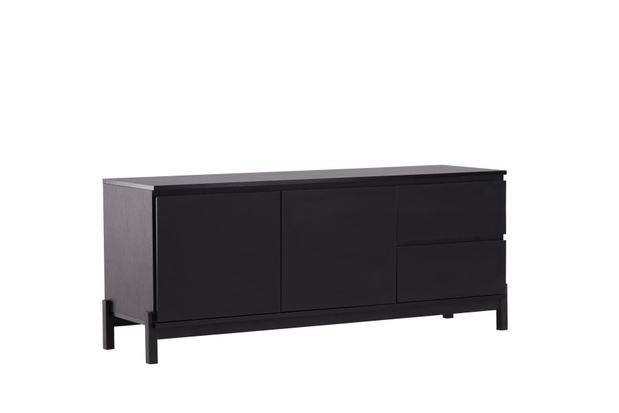 VENTURE DESIGN Corpus Sideboard, m. 2 Türen und 2 Schubladen – schwarzes MDF