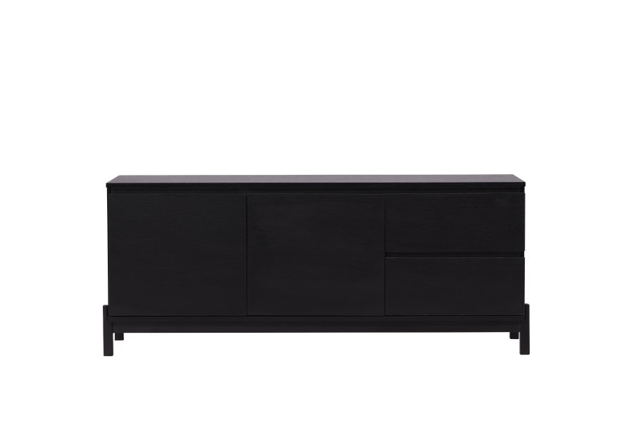 VENTURE DESIGN Corpus Sideboard, m. 2 Türen und 2 Schubladen – schwarzes MDF