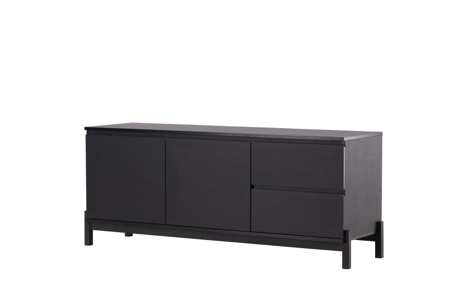 VENTURE DESIGN Corpus Sideboard, m. 2 Türen und 2 Schubladen – schwarzes MDF