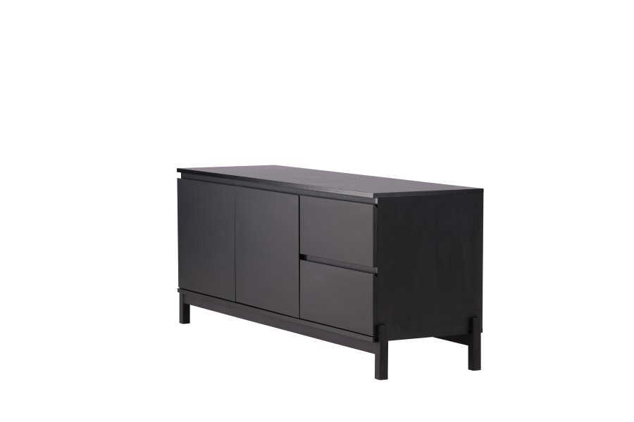 VENTURE DESIGN Corpus Sideboard, m. 2 Türen und 2 Schubladen – schwarzes MDF