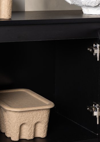 VENTURE DESIGN Corpus Sideboard, m. 2 Türen und 2 Schubladen – schwarzes MDF