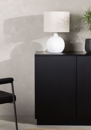 VENTURE DESIGN Lenox skjenk, m. 2 drer og 2 hyller - sort MDF