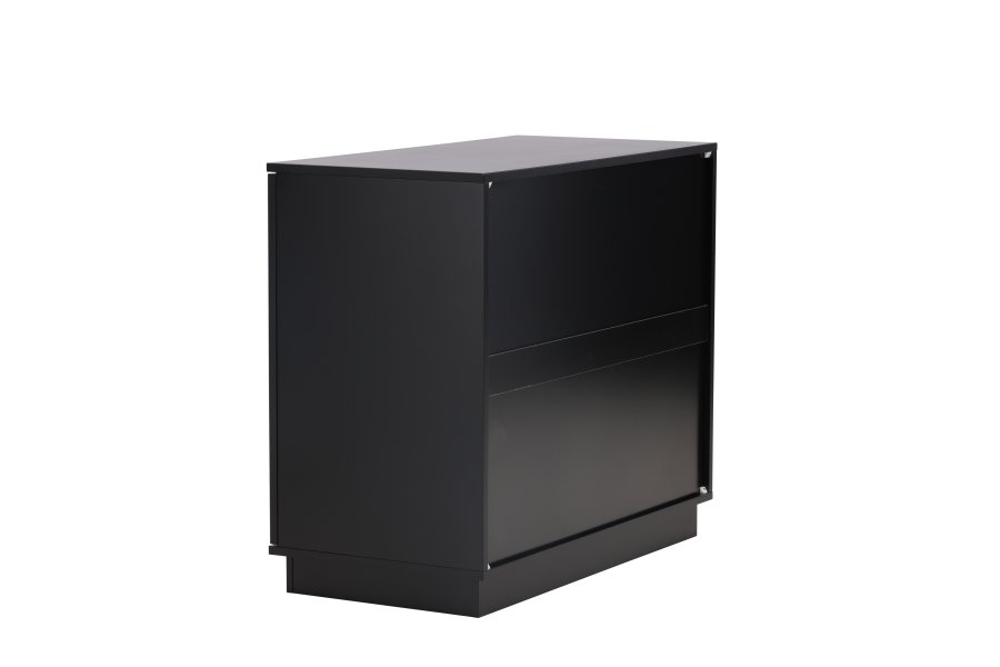 VENTURE DESIGN Lenox skjenk, m. 2 drer og 2 hyller - sort MDF