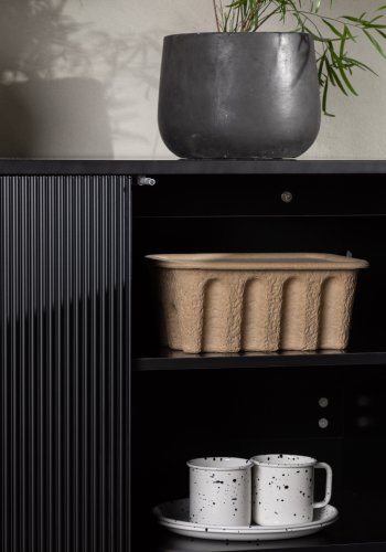 VENTURE DESIGN Lenox skjenk, m. 2 drer og 2 hyller - sort MDF