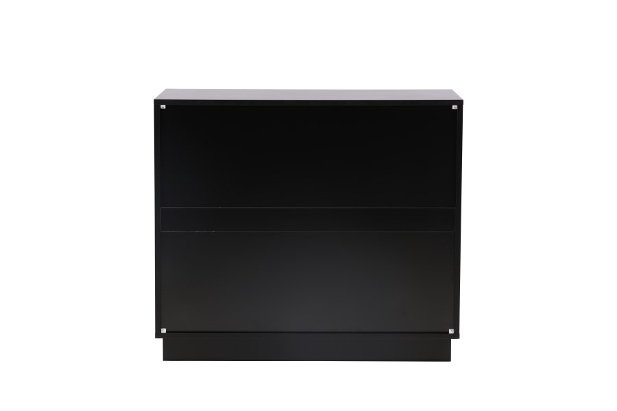 VENTURE DESIGN Lenox skjenk, m. 2 drer og 2 hyller - sort MDF