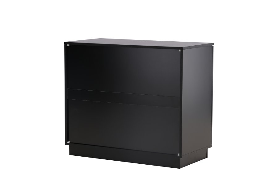 VENTURE DESIGN Lenox skjenk, m. 2 drer og 2 hyller - sort MDF