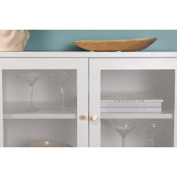 Malla sk�nk, m. 3 l�ger og 2 hylder - hvid st�l