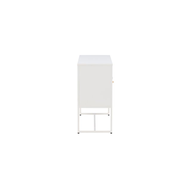 Malla sk�nk, m. 3 l�ger og 2 hylder - hvid st�l
