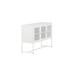Malla sk�nk, m. 3 l�ger og 2 hylder - hvid st�l