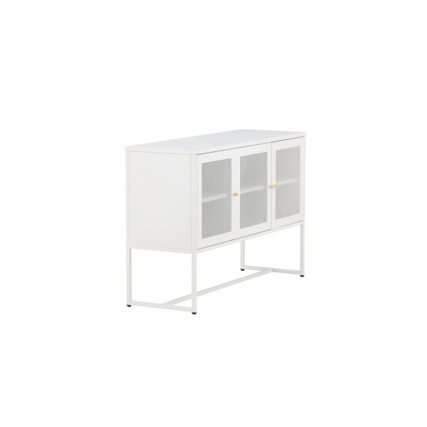 Malla sk�nk, m. 3 l�ger og 2 hylder - hvid st�l