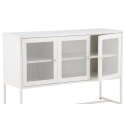 Malla sk�nk, m. 3 l�ger og 2 hylder - hvid st�l