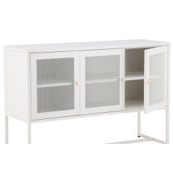 Malla sk�nk, m. 3 l�ger og 2 hylder - hvid st�l