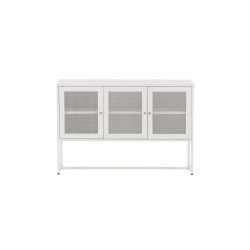 Malla sk�nk, m. 3 l�ger og 2 hylder - hvid st�l