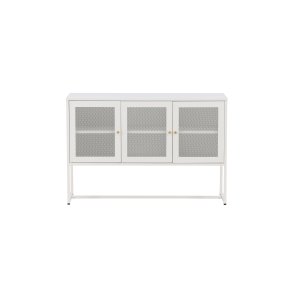 Malla sk�nk, m. 3 l�ger og 2 hylder - hvid st�l