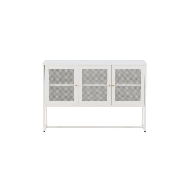 Malla sk�nk, m. 3 l�ger og 2 hylder - hvid st�l