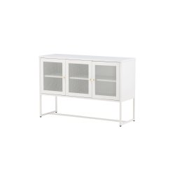Malla sk�nk, m. 3 l�ger og 2 hylder - hvid st�l
