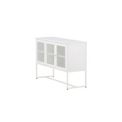 Malla sk�nk, m. 3 l�ger og 2 hylder - hvid st�l