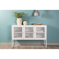 Malla sk�nk, m. 3 l�ger og 2 hylder - hvid st�l