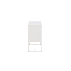 Malla sk�nk, m. 3 l�ger og 2 hylder - hvid st�l
