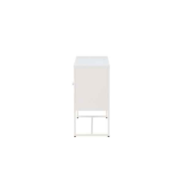 Malla sk�nk, m. 3 l�ger og 2 hylder - hvid st�l