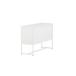 Malla sk�nk, m. 3 l�ger og 2 hylder - hvid st�l