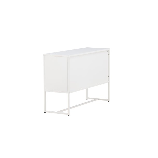 Malla sk�nk, m. 3 l�ger og 2 hylder - hvid st�l
