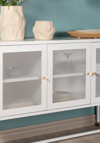 VENTURE DESIGN Malla skjenk, m. 3 drer og 2 hyller - hvit stl