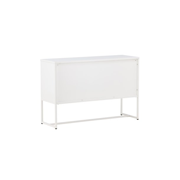 Malla sk�nk, m. 3 l�ger og 2 hylder - hvid st�l