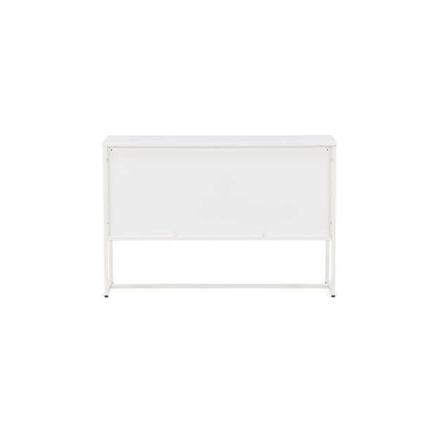 Malla sk�nk, m. 3 l�ger og 2 hylder - hvid st�l