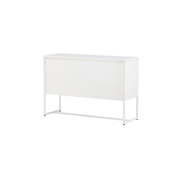Malla sk�nk, m. 3 l�ger og 2 hylder - hvid st�l