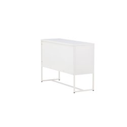 Malla sk�nk, m. 3 l�ger og 2 hylder - hvid st�l