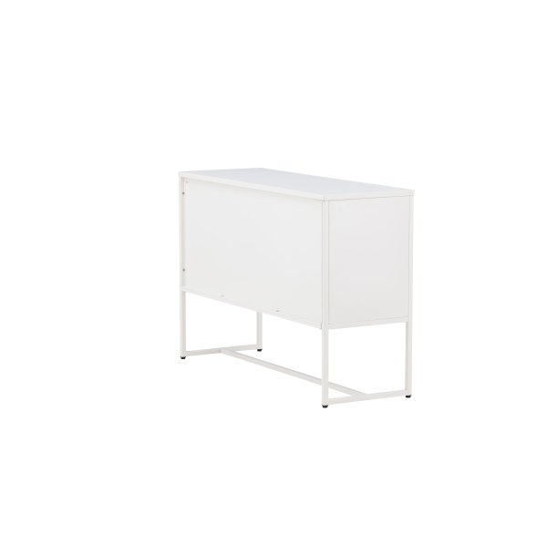 Malla sk�nk, m. 3 l�ger og 2 hylder - hvid st�l