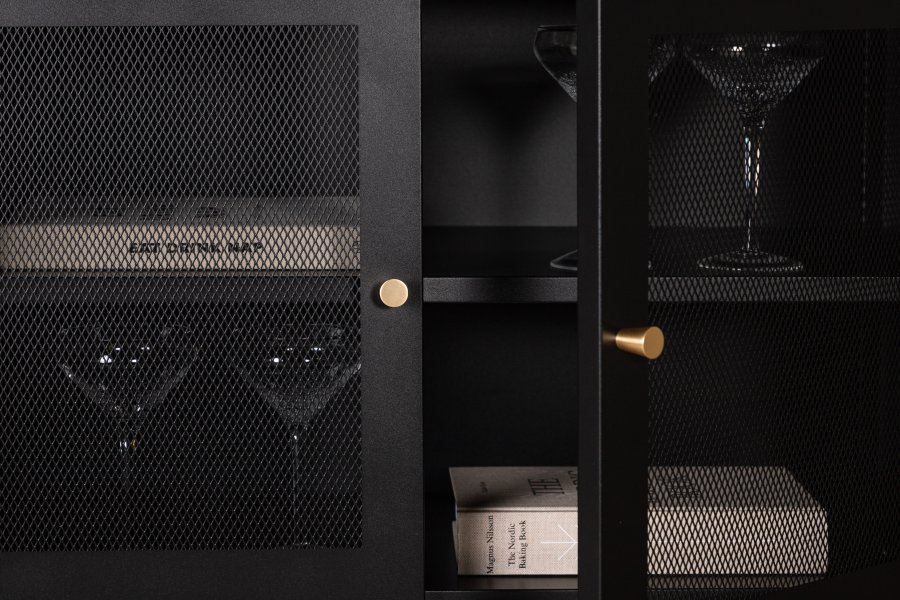 VENTURE DESIGN Malla skjenk, m. 3 drer og 2 hyller - sort stl