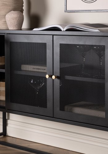 VENTURE DESIGN Malla skjenk, m. 3 drer og 2 hyller - sort stl