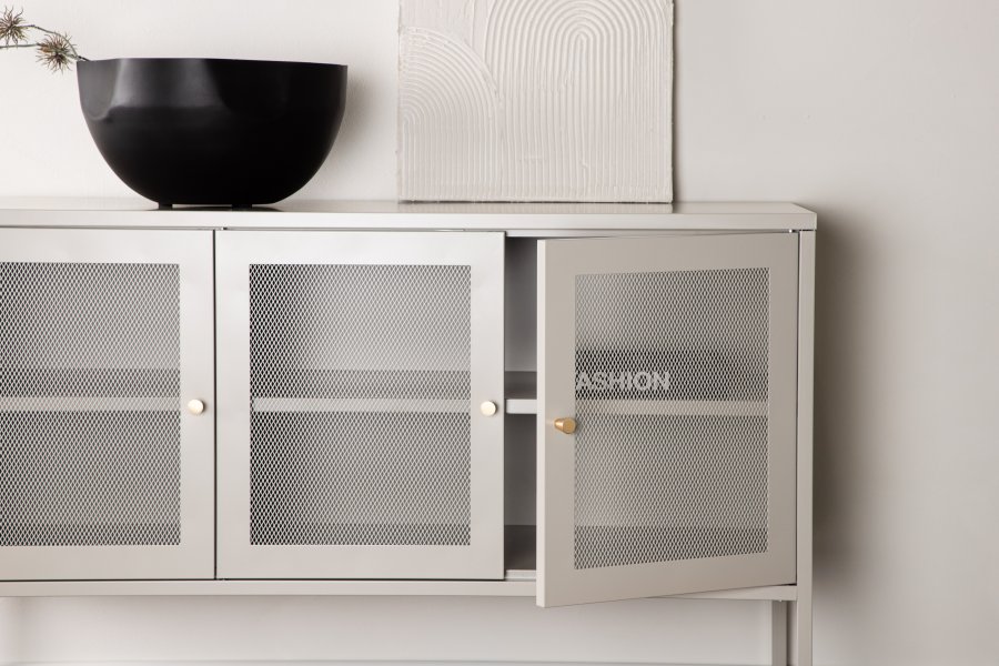 VENTURE DESIGN Malla skjenk, m. 3 drer og 2 hyller - beige stl