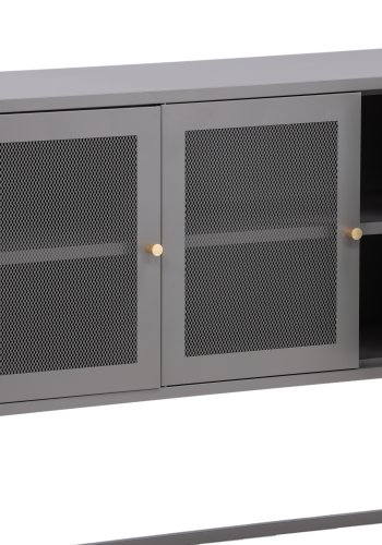 VENTURE DESIGN Malla skjenk, m. 3 drer og 2 hyller - grtt stl