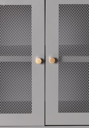 VENTURE DESIGN Malla skjenk, m. 3 drer og 2 hyller - grtt stl