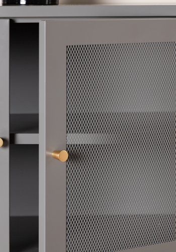 VENTURE DESIGN Malla skjenk, m. 3 drer og 2 hyller - grtt stl