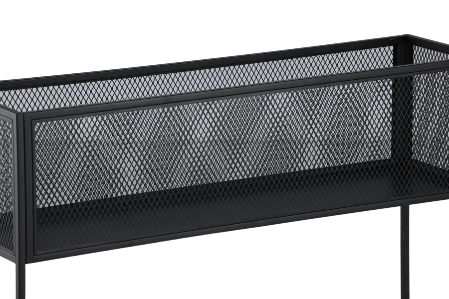 VENTURE DESIGN Netz sidebord, rektangulrt - svart stl (110x30)