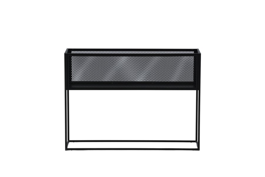 VENTURE DESIGN Netz sidebord, rektangulrt - svart stl (110x30)