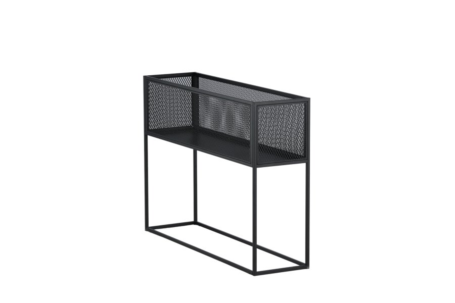 VENTURE DESIGN Netz sidebord, rektangulrt - svart stl (110x30)