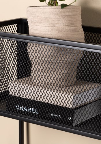 VENTURE DESIGN Netz sidebord, rektangulrt - svart stl (110x30)